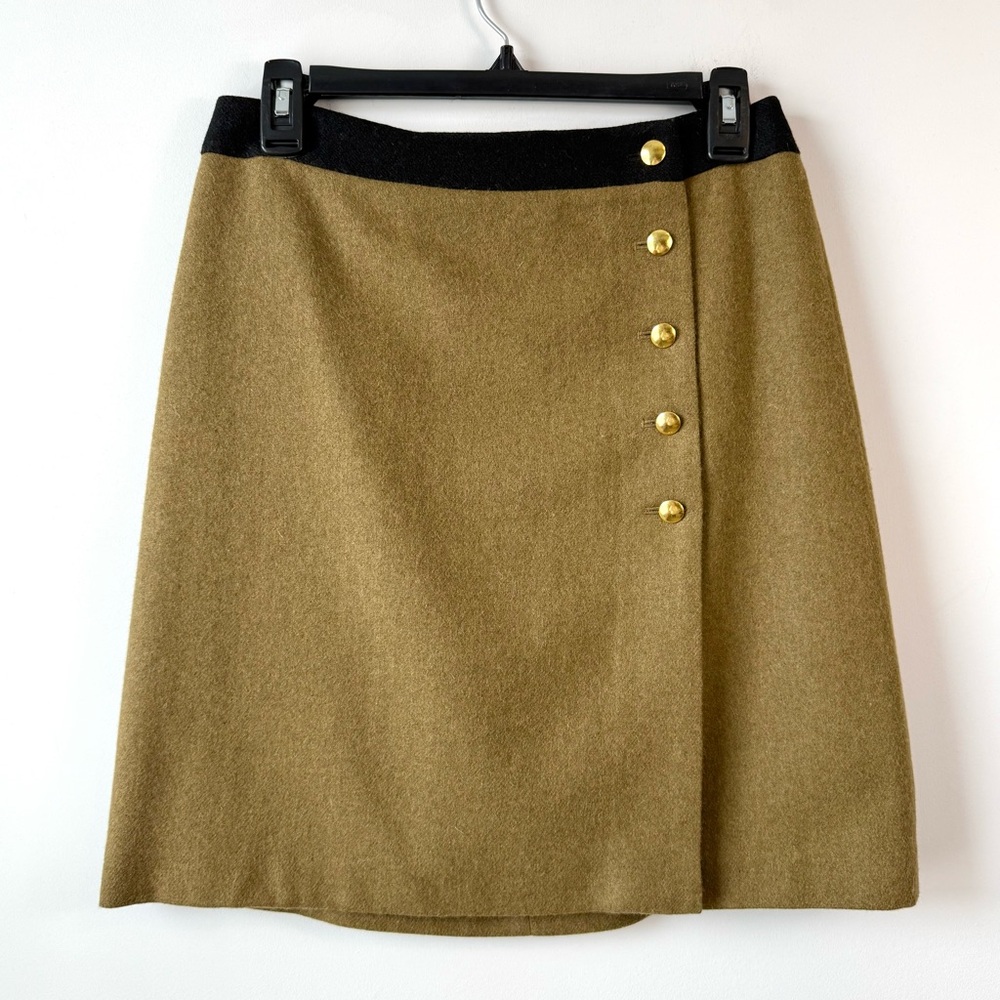Banana Republic Heritage Wool Blend Wrap Skirt Olive Green‎ 2